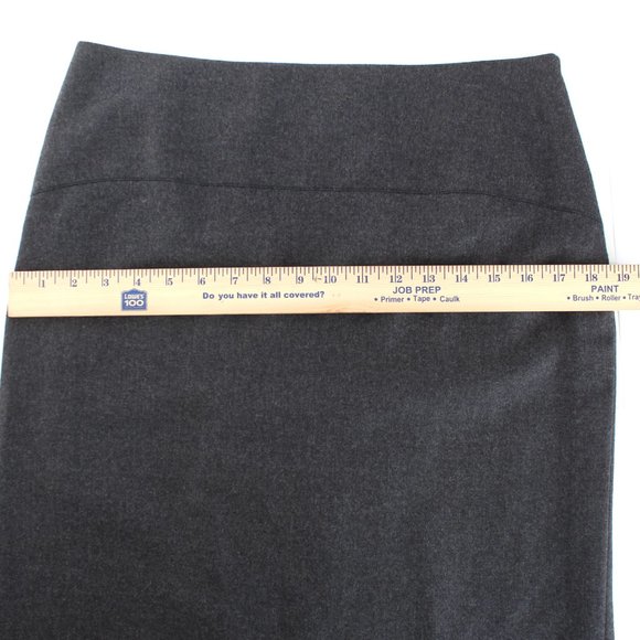 John Galliano Gray Wool Flannel Midi Skirt Peplum Back Fluted Hem Size 8/Medium - Picture 6 of 10